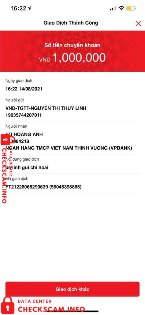 针对的证据 Võ Hoàng Anh