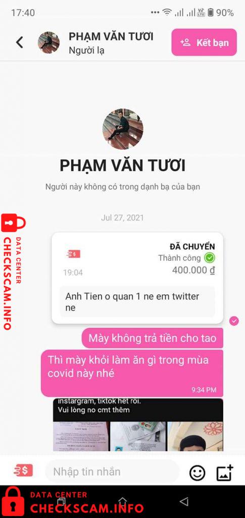 Evidence against Pham Van Tuoi