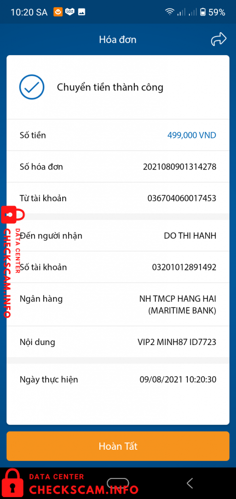 Evidence against Do Thi Hanh