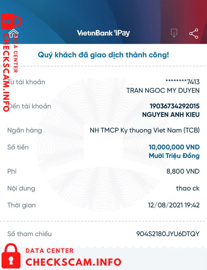 Evidence against Nguyễn Anh Kiều