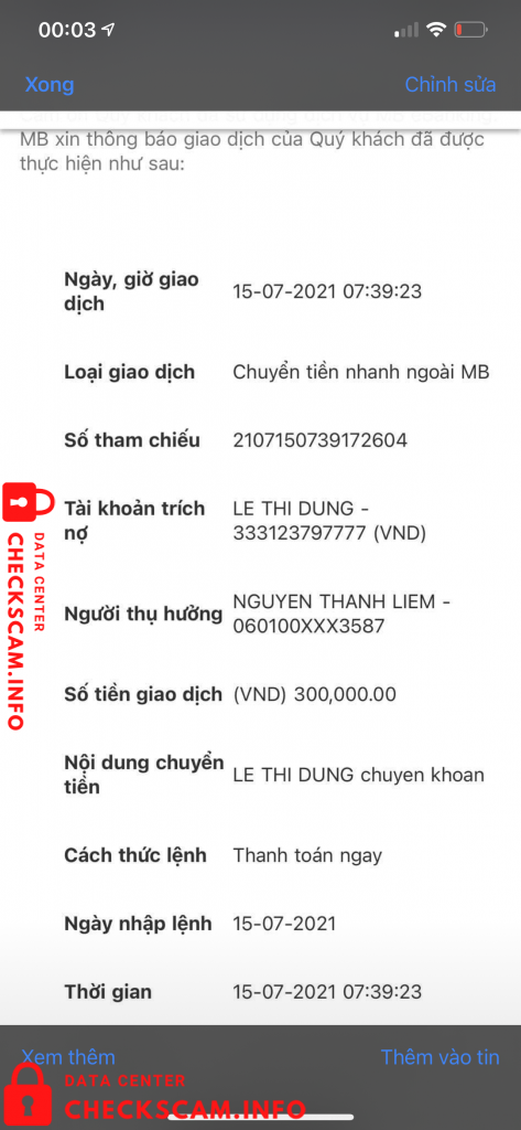 Evidence against Nguyễn Thanh Liêm
