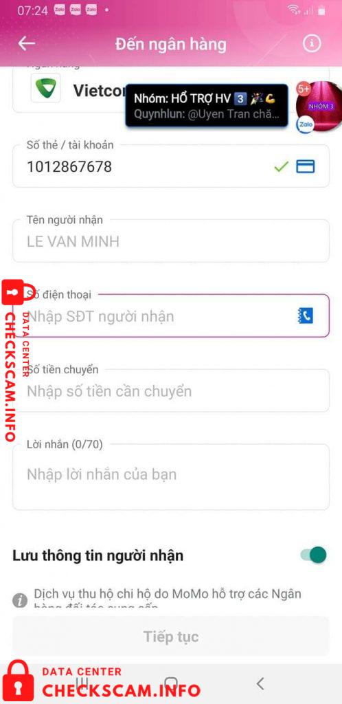 Evidencia contra Le Van Minh