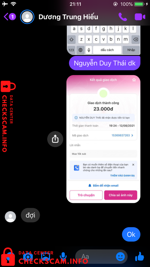 Evidencia contra Nguyễn Duy Thái