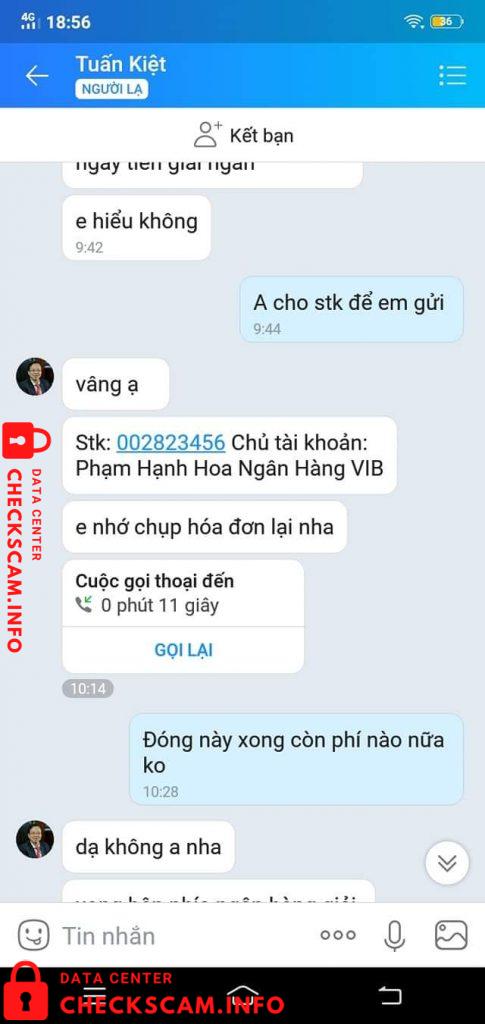 Evidencia contra Pham Thanh Hoa