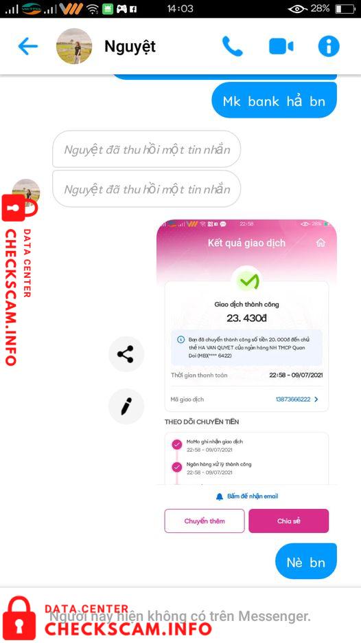 Evidencia contra Ha Van Quyet