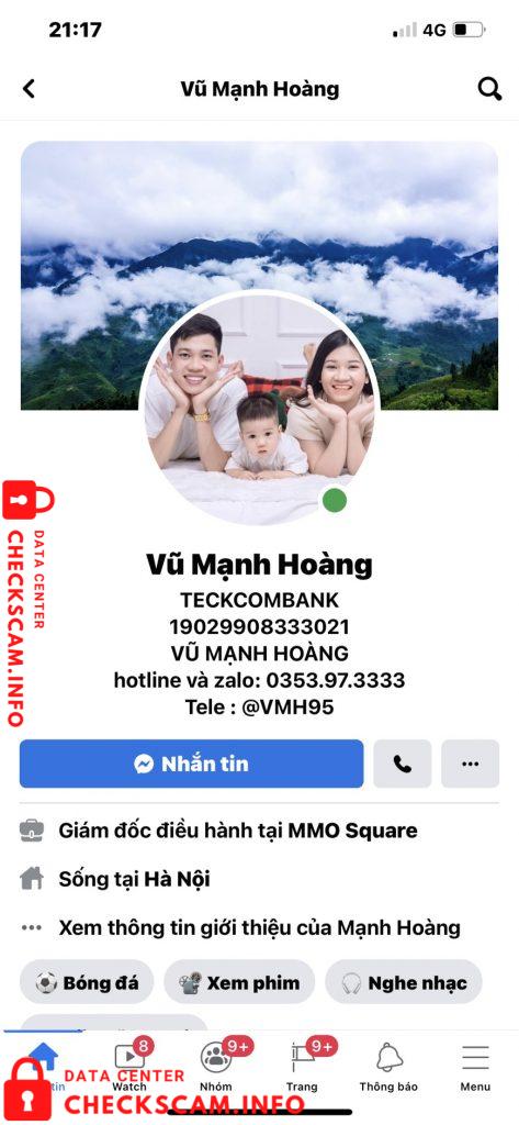 Evidencia contra Vũ Mạnh Hoàng