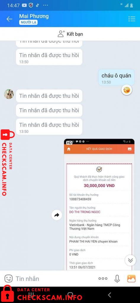Evidencia contra Do Thi Trong Ngoc