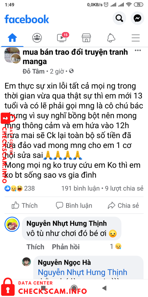 Evidência contra Tong Thi Thu