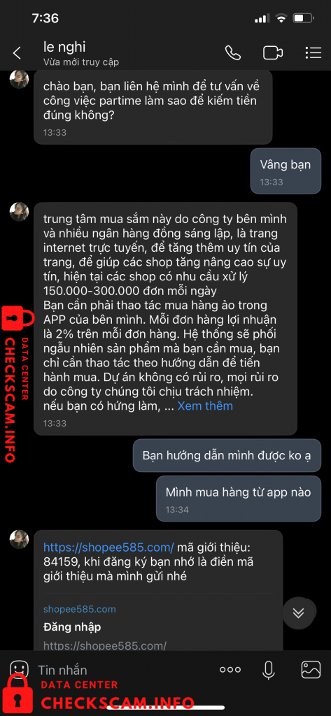 Evidencia contra Shopee585.com