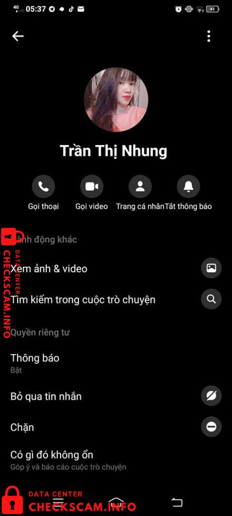 Evidencia contra Trần Thị Trang Nhung