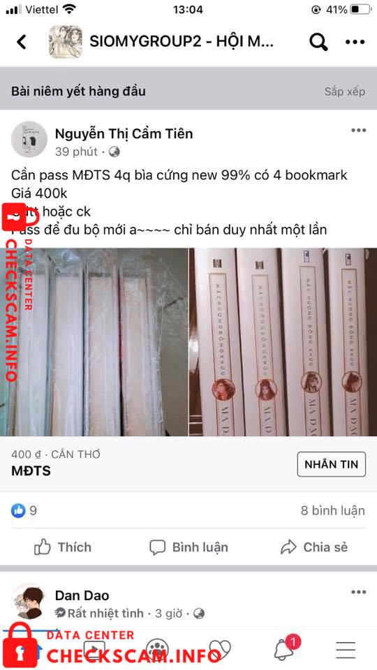 Evidencia contra Nguyen Thi Cam Tien
