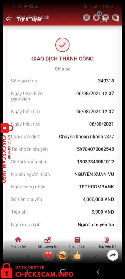 Evidence against Nguyen Xuan Vu