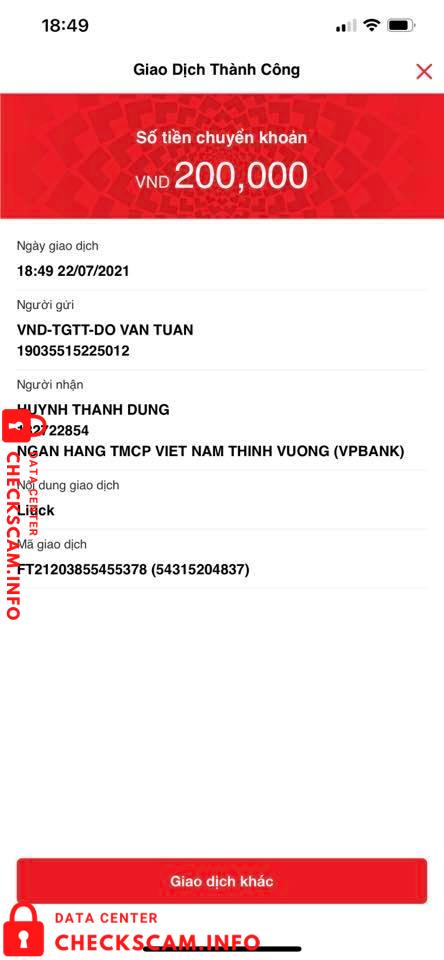 Evidence against Huynh Thanh Dung