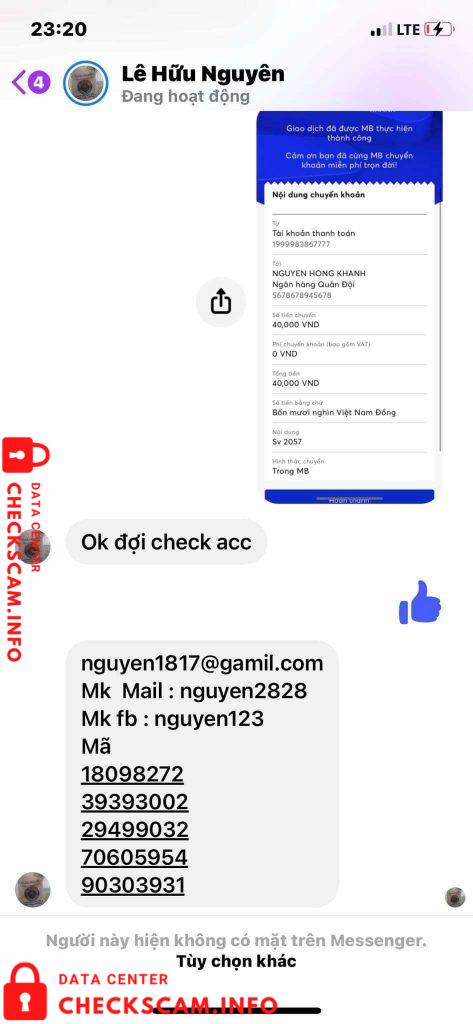 Evidence against Lê Hữu Nguyên