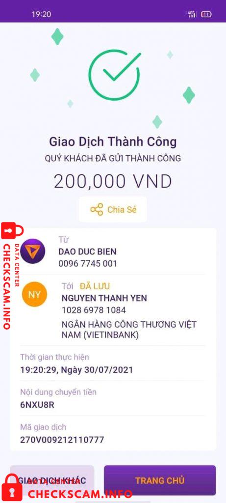 Evidence against Nguyễn Thanh Yên