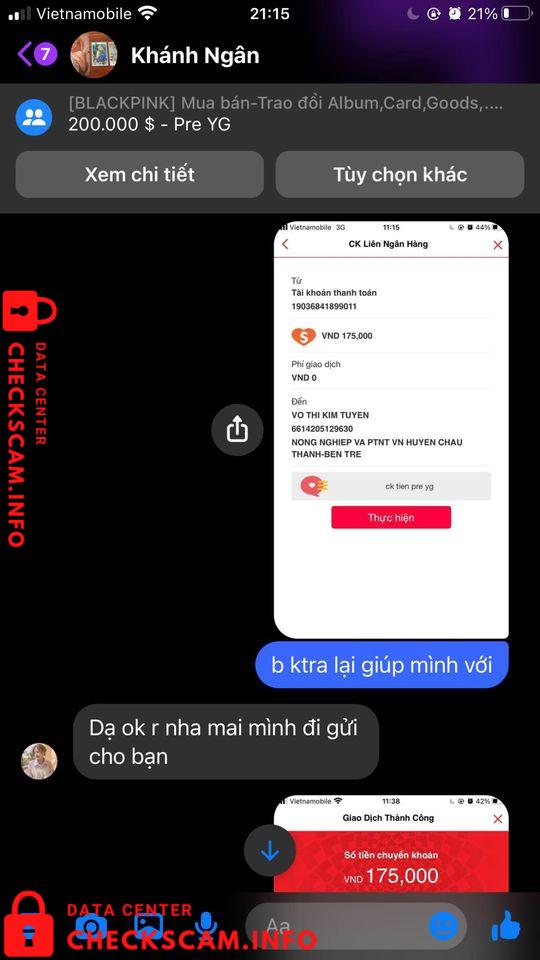 Evidence against Vo Thi Kim Tuyen