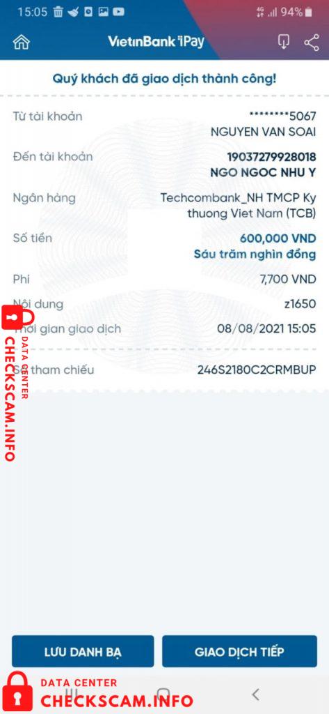 Evidence against Ngo Ngoc Nhu Y