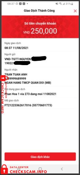 Evidencia contra Tran Tuan Anh