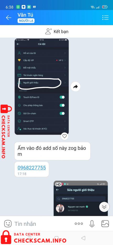 Evidencia contra Nguyễn Văn Mạnh