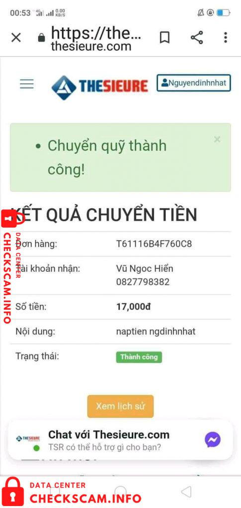 针对的证据 Vũ Ngọc Hiển