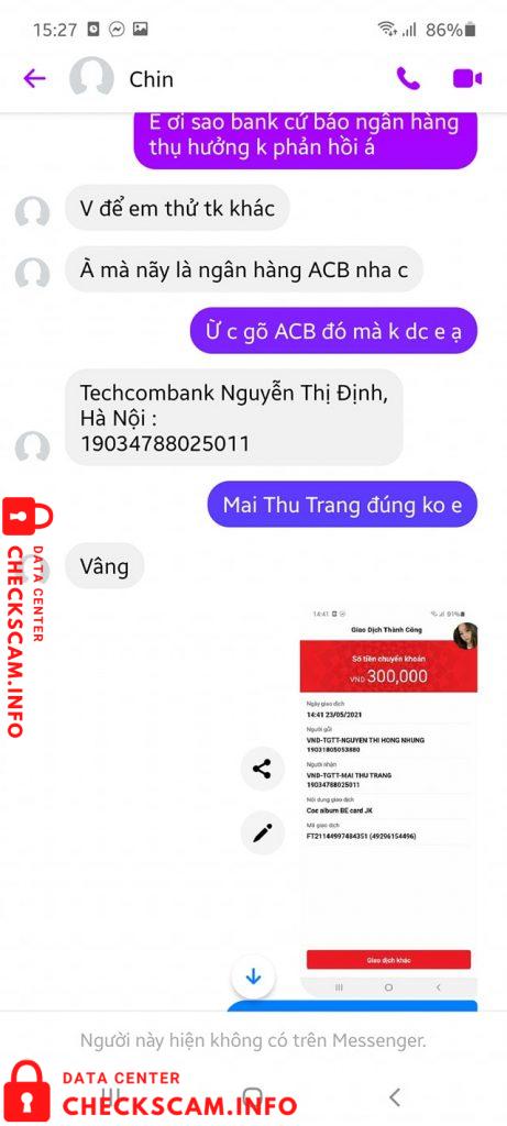 针对的证据 Mai Thu Trang