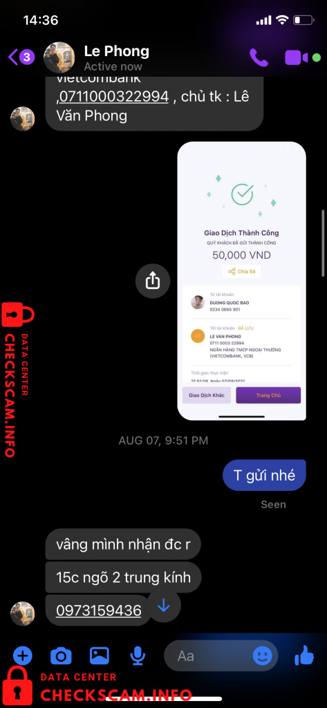 针对的证据 Lê Văn Phong