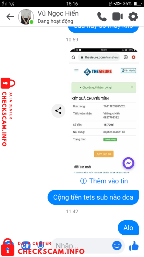 针对的证据 Vũ Ngọc Hiển