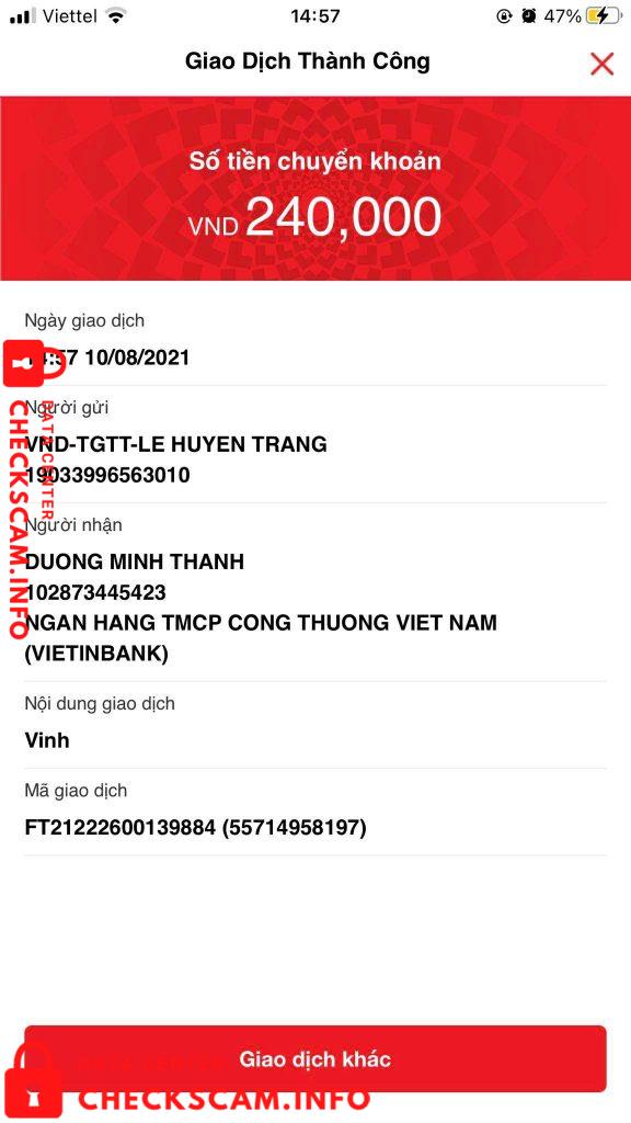 针对的证据 Dương Minh Thành