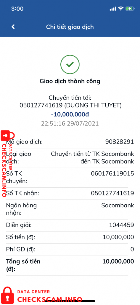 针对的证据 Dương Thị Tuyết – P500asia.com