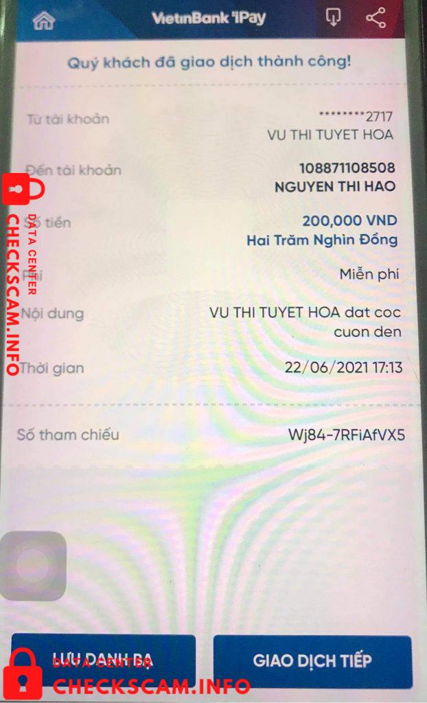 针对的证据 Nguyen Thi Thao