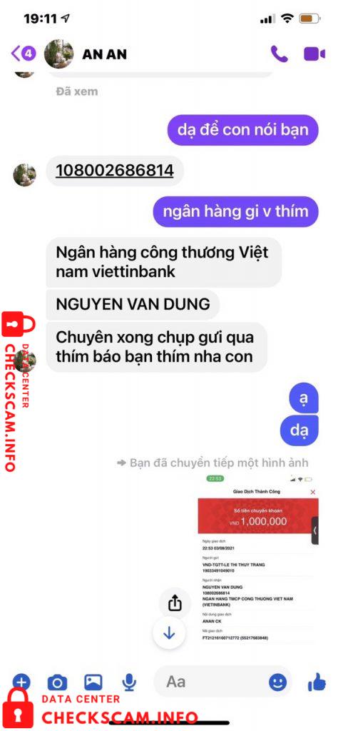 Evidencia contra Nguyen Van Dung