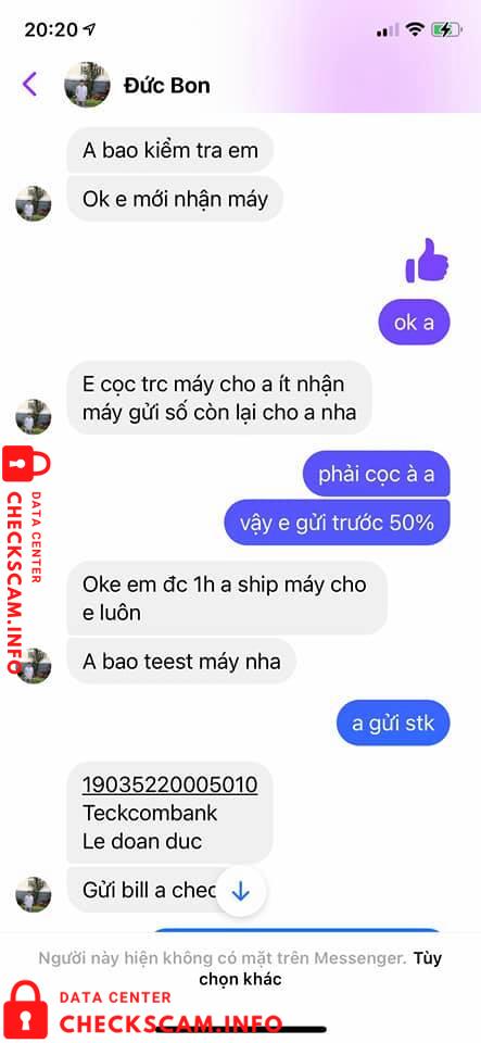 Evidencia contra Le Doan Duc