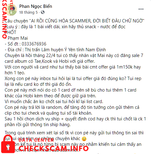 Bukti melawan Phạm Mai