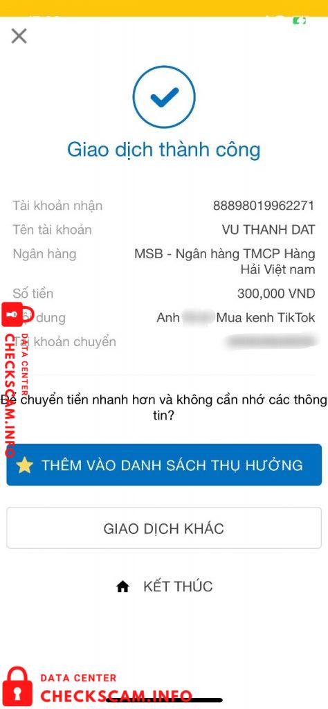 Bukti melawan Vũ Thành Đạt