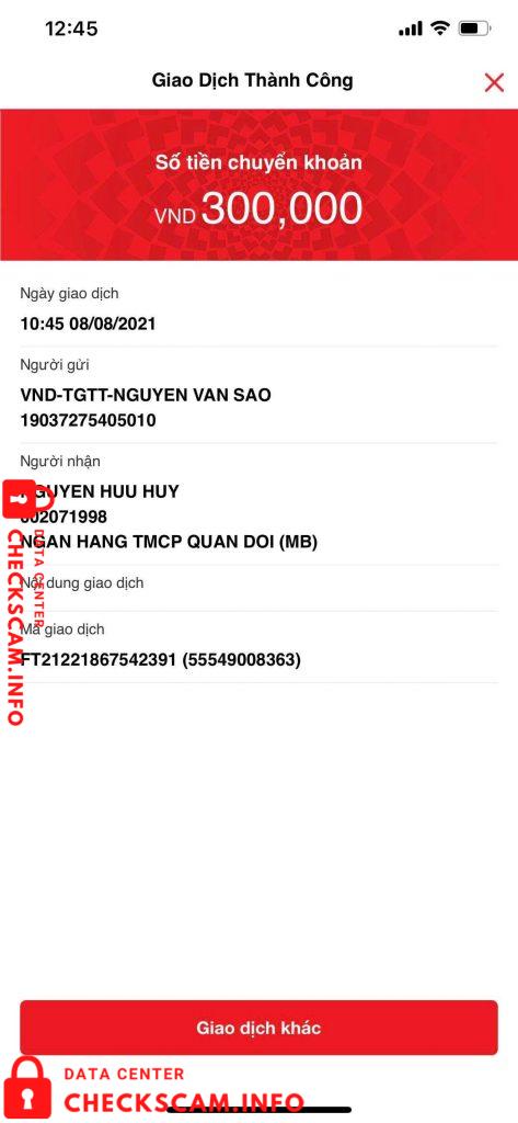 Bukti melawan Nguyen Huu Huy