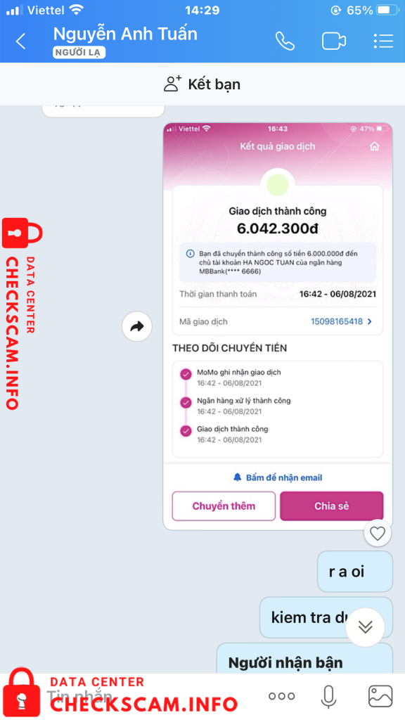 Bukti melawan Hà Ngọc Tuân