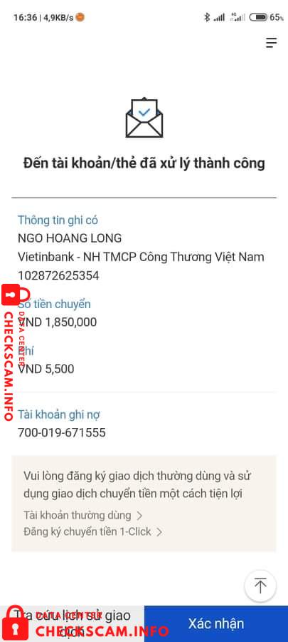 Bukti melawan Ngo Hoang Long