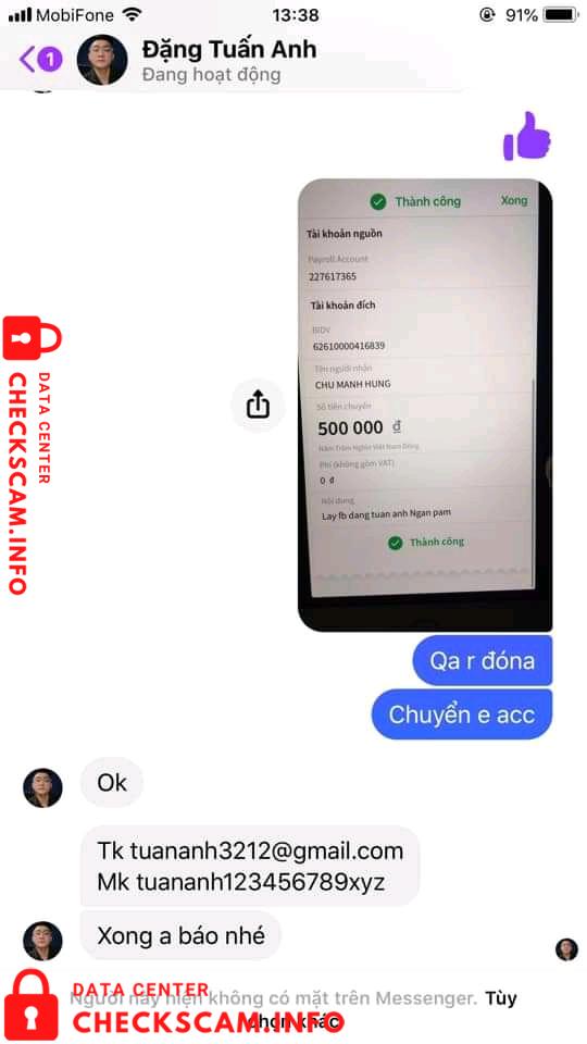 Bukti melawan Chu Manh Hung