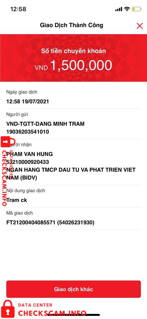 Bukti melawan Phạm Văn Hùng