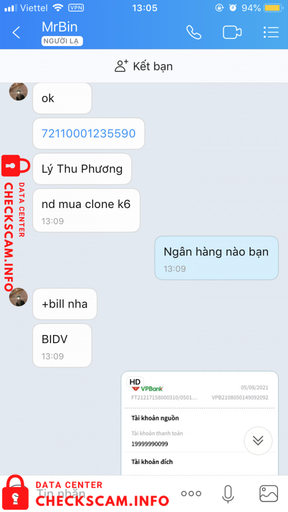 Bukti melawan Lý Thu Phương