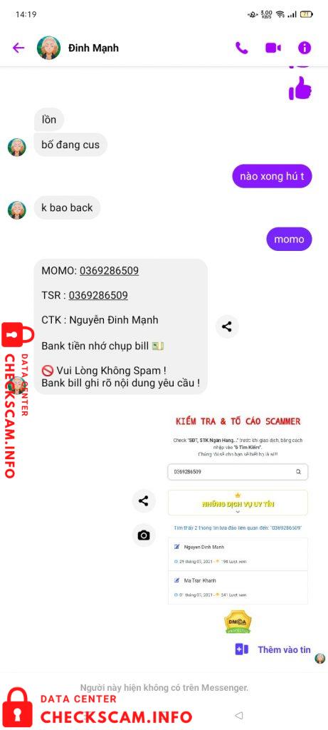 Bukti melawan Nguyễn Đinh Manh