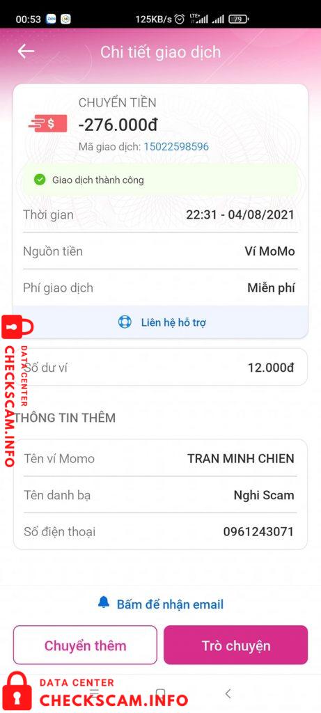 Bukti melawan Trần Minh Chiến