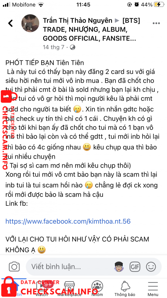 Bukti melawan Nguyen Thi Kim Thoa