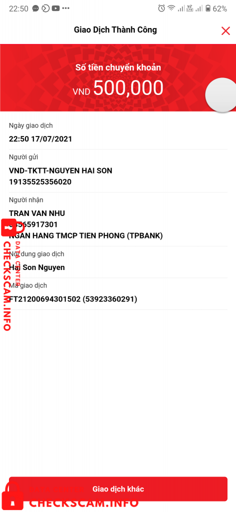 Bukti melawan Tran Van Nhu