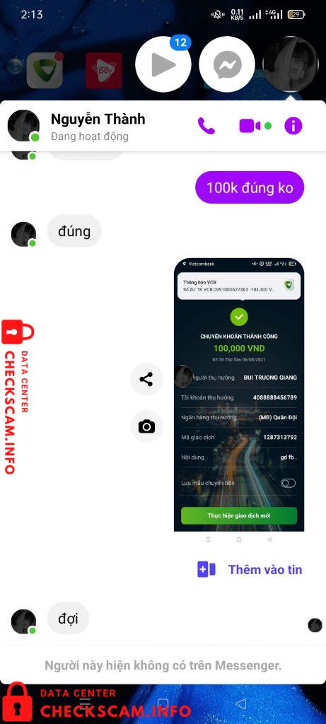 Bukti melawan Bui Truong Giang