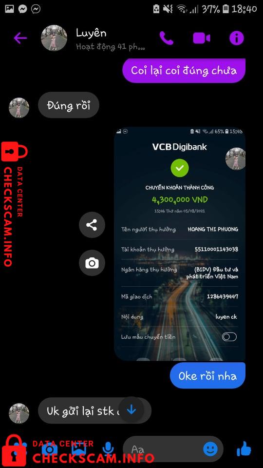 针对的证据 Hoàng Thị Phương