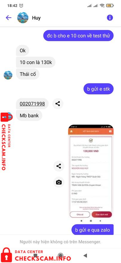 针对的证据 Nguyen Huu Huy