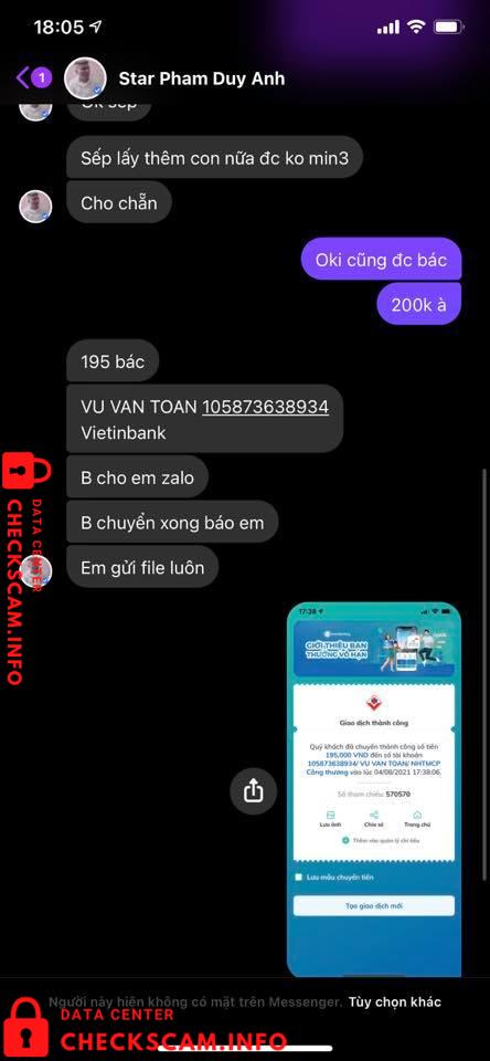 针对的证据 Vu Van Toan