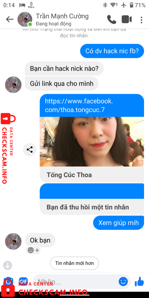 针对的证据 Tran Manh Cuong