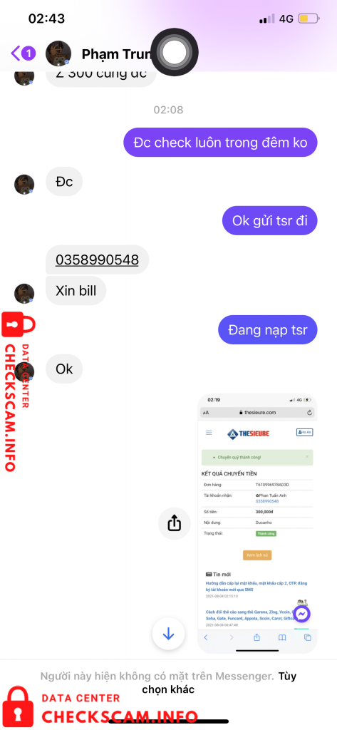 针对的证据 Phan Tuấn Anh